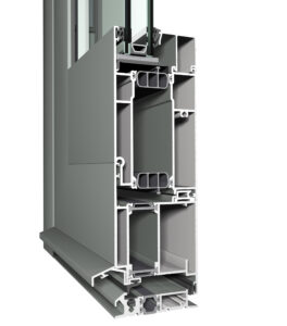 ConceptSystem77, Door, inward opening, Floorprofile+Vent, 3D detail